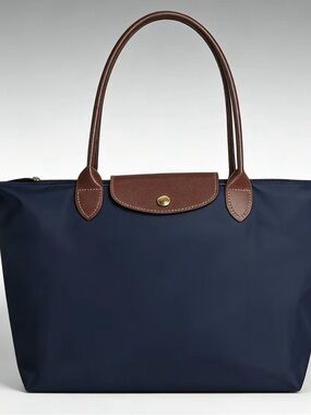 totes  black Tote with Brown Leather Trim